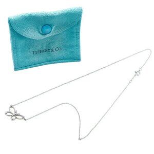 Tiffany & Co. Butterfly Diamond Necklace 16" Silver 925 Auth w/Bag #92166